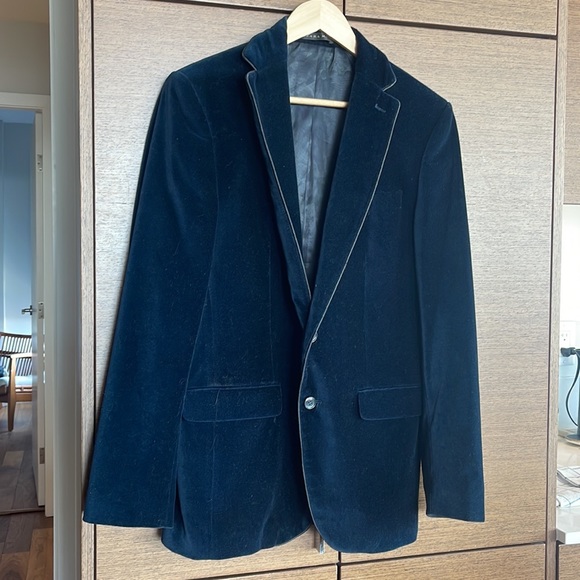 ZARA Mens Navy Velvet Blazer ‘38’ - Picture 4 of 7